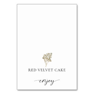 Boho Pampas Grass Tented Food Label Wedet Buffet Tischnummer