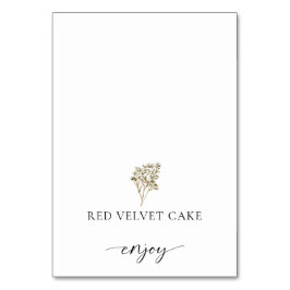 Boho Pampas Grass Tented Food Label Wedet Buffet Tischnummer