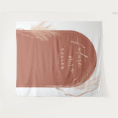 Boho Pampas Grass Terracotta Arch Brautparty Wandteppich (Vorderseite (Horizontal))