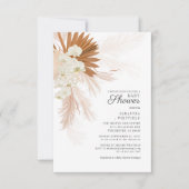 Boho Pampas Grass Terracotta Babydusche Einladung (Vorderseite)