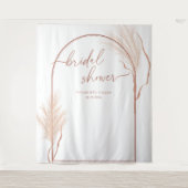 Boho Pampas Grass Terracotta Brautparty Banner Wandteppich (Vorderseite)
