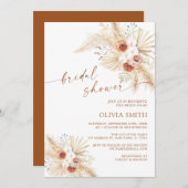 Boho Pampas Grass Terracotta Brautparty Einladung (Vorne/Hinten)