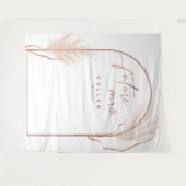 Boho Pampas Grass Terracotta Brautparty Wandteppich (Vorderseite (Horizontal))