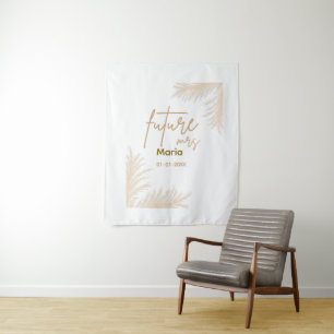 Boho Pampas Grass Terracotta Brautparty Wandteppich