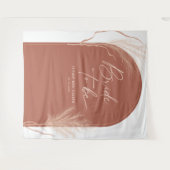 Boho Pampas Grass Terracotta Brautparty Wandteppich (Vorderseite (Horizontal))