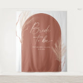 Boho Pampas Grass Terracotta Brautparty Wandteppich (Vorderseite)