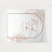 Boho Pampas Grass Terracotta Brautparty Wandteppich (Vorderseite (Horizontal))