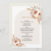 Boho Pampas Grass Terracotta Details Einladung (Vorne/Hinten)