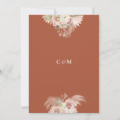 Boho Pampas Grass Terracotta Engagement Party Einladung (Rückseite)