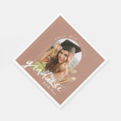 Boho Pampas Grass Terracotta Foto Abschluss Serviette (Ecke)