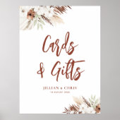 Boho Pampas Grass Terracotta Karten und Geschenkze Poster (Vorne)