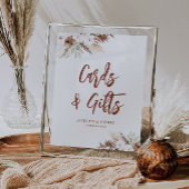 Boho Pampas Grass Terracotta Karten und Geschenkze Poster