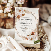 Boho Pampas Grass Terracotta Orange Floral Wedding Einladung