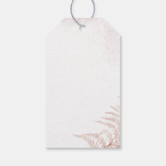 Boho Pampas Grass Terracotta Script Brautparty Geschenkanhänger (Rückseite)
