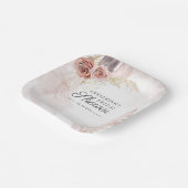 Boho Pampas Grass Terracotta Script Brautparty Pappteller (Gewinkelt)