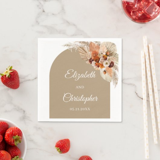 Boho pampas grass terracotta verbrannte orange Hoc Serviette (Beispiel)