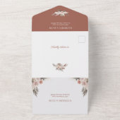 Boho Pampas Grass Terracotta Wedding All In One Einladung (Außenbereich)