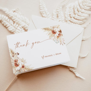 Boho Pampas Grass Thank You Card  Karte
