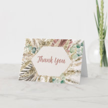 Boho Pampas Grass Thank You Card | Neutral Dried