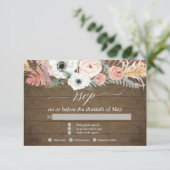 Boho Pampas Grass Tropical Floral Foliage UAWG RSVP Karte (Stehend Vorderseite)