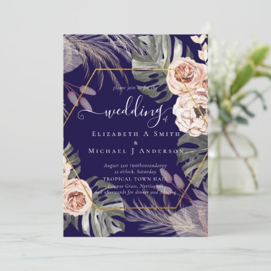 BOHO PAMPAS GRASS TROPICAL Wedding (Stehend Vorderseite)