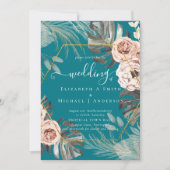 BOHO PAMPAS GRASS TROPICAL Wedding Einladung (Vorderseite)