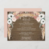 Boho Pampas Grass Twinkle Lichter Hochzeiten Detai Einladung (Vorne/Hinten)