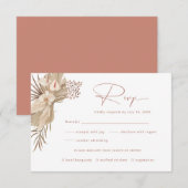 Boho Pampas Grass UAWG Reply Card Begleitkarte (Vorne/Hinten)