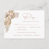 Boho Pampas Grass UAWG Reply Card Begleitkarte (Vorderseite)