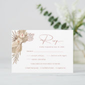 Boho Pampas Grass UAWG Reply Card Begleitkarte (Stehend Vorderseite)