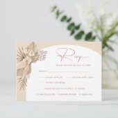 Boho Pampas Grass UAWG Reply Card Begleitkarte (Stehend Vorderseite)