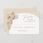 Boho Pampas Grass UAWG Reply Card RSVP Karte (Vorne/Hinten)