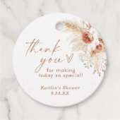 Boho Pampas Grass Vielen Dank für Ihre Unterstützu Geschenkanhänger (Vorderseite)