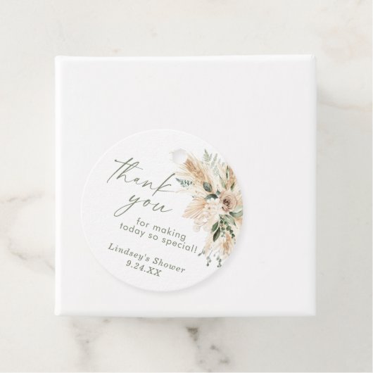 Boho Pampas Grass Vielen Dank für Ihre Unterstützu Geschenkanhänger (Beispiel)