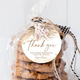 Boho Pampas Grass Vielen Dank Runder Aufkleber