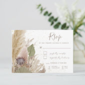 BOHO PAMPAS GRASS WATERCOLOR RSVP CARD KARTE (Stehend Vorderseite)