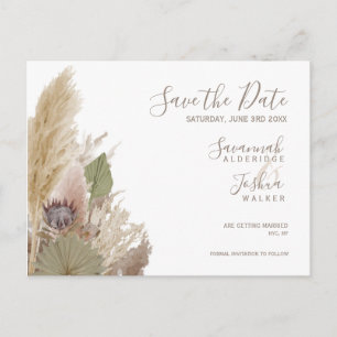 BOHO PAMPAS GRASS WATERCOLOR SAVE THE DATE POSTKARTE