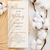 Boho pampas grass watercolor wedding program programm