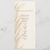Boho pampas grass watercolor wedding program programm (Rückseite)