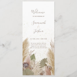 BOHO PAMPAS GRASS WATERCOLOR WEDDING PROGRAMM