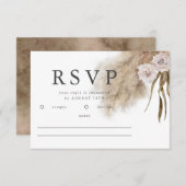 Boho Pampas Grass Watercolor Wedding RSVP (Vorne/Hinten)