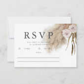 Boho Pampas Grass Watercolor Wedding RSVP Karte (Vorderseite)