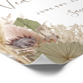 BOHO PAMPAS GRASS WATERCOLOR WELCOME SIGN POSTER (Ecke)