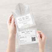 Boho Pampas Grass Wedding All In One Einladung (Abreißen)