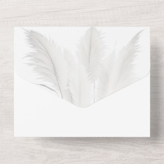 Boho Pampas Grass Wedding All In One Einladung (Rückseite)