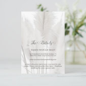 Boho Pampas Grass Wedding Begleitkarte (Stehend Vorderseite)