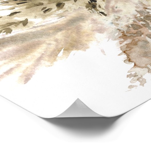 Boho Pampas Grass Wedding Begrüßungszeichen Poster (Ecke)