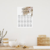 Boho Pampas Grass Wedding Chart Poster (Küche)