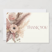 Boho Pampas Grass Wedding Dankeschön Karte (Vorderseite)