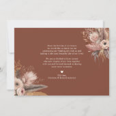 Boho Pampas Grass Wedding Dankeschön Karte (Rückseite)